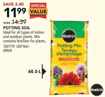 RONA Miracle-Gro Potting Soil offer