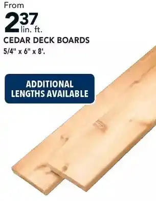 RONA Cedar Deck Boards offer