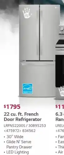 RONA 22 Cu. Ft. French Door Refrigerator offer