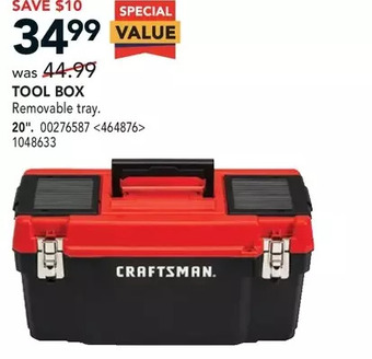 RONA Craftsman Tool Box offer