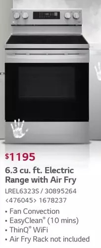 RONA 6.3 Cu. Ft. Electric Range with Air Fry offer