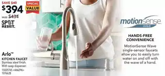 Lowe's Arlo Kitchen Faucet offer