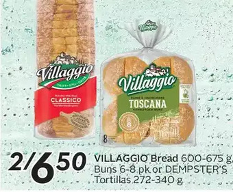 Sobeys Urban Fresh Villaggio Bread, Buns or Dempster's Tortillas offer