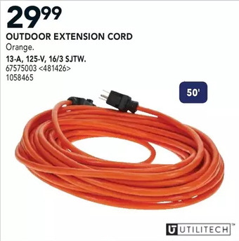 Lowe's Utilitech Outdoor Extension Cord offer