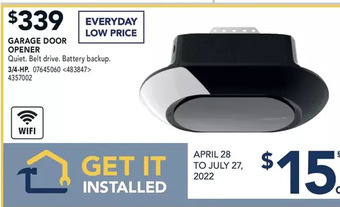 Lowe's Garage Door Opener offer