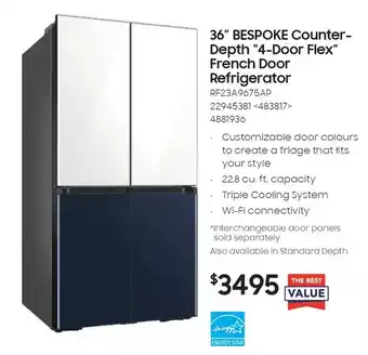 Lowe's 36" Bespoke Counter-Depth "4-Door Flex" French Door Refrigerator offer