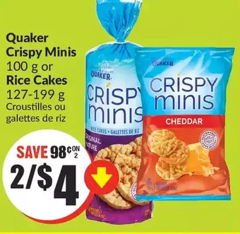 FreshCo Quaker Crispy Minis or Rice Cakes offer