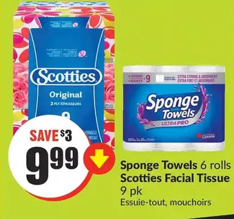 FreshCo Sponge Towels | Scotties Facial Tissue offer