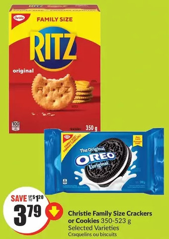 FreshCo Christie Family Size Crackers or Cookies offer