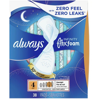 Walmart Always Pads 36s - 50s or Tampax Tampons 50s offer