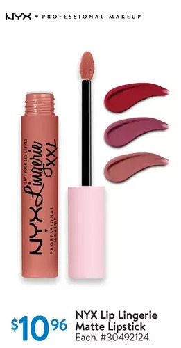 Walmart NYX Lip Lingerie Matte Lipstick offer