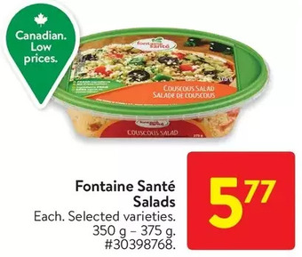 Walmart Fontaine Santé Salads offer