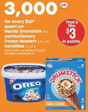 Valu-mart Nestlé Drumstick Confectionery Frozen Dessert or Novelties offer