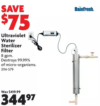 Home Hardware Ultraviolet Water Sterilizer Filter offer