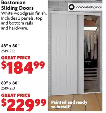 Home Hardware Bostonian Sliding Doors: 48" x 80" | 60" x 80" offer