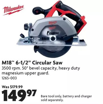 Home Hardware M18 6-1/2" Circular Saw offer