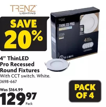 Home Hardware 4" ThinLED Pro Recessed Round Fixtures offer