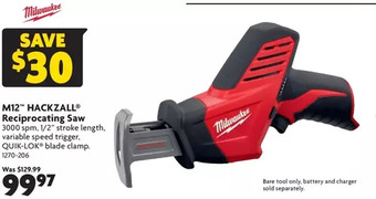 Home Hardware M12 Hackzall Reciprocating Saw offer