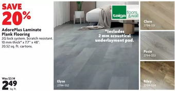 Home Hardware AdorePlus Laminate Plank Flooring offer