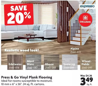 Home Hardware Press & Go Vinyl Plank Flooring offer