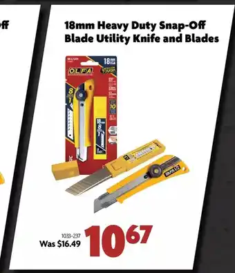 Home Hardware 18mm Heavy Duty Snap-off Blade Utility Knife and Blades offer