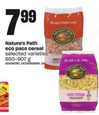 Zehrs Markets Nature's Path Eco Pacs Cereal offer