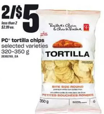 Loblaws PC Tortilla Chips offer