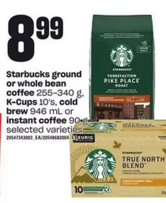 Loblaws Starbucks Ground or Whole Bean Coffee, K-Cups, Cold Brew or Instant Coffee offer