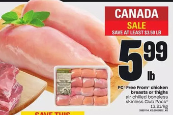 Loblaws PC Free from Chicken Breasts or Thighs offer