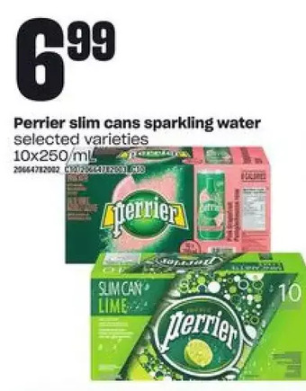Loblaws Perrier Slim Cans Sparkling Water offer