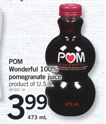 Fortinos Pom Wonderful 100% Pomegranate Juice offer