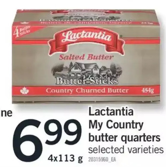 Fortinos Lactantia My Country Butter Quarters offer