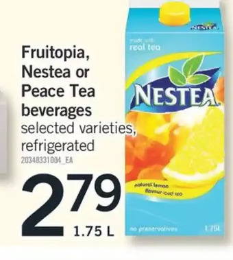 Fortinos Fruitopia, Nestea or Peace Tea Beverages offer