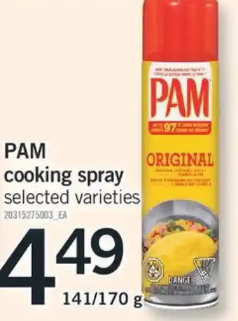 Fortinos Pam Cooking Spray offer