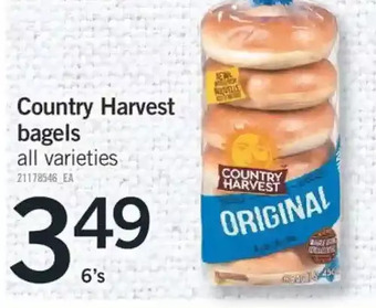 Fortinos Country Harvest Bagels offer