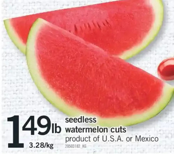 Fortinos Seedless Watermelon Cuts offer