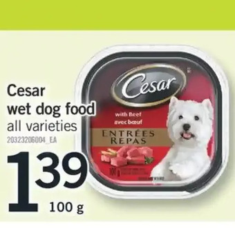 Fortinos Cesar Wet Dog Food offer