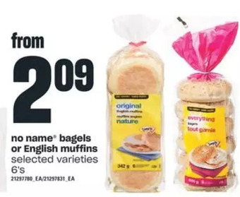 Independent Grocer No Name Bagels or English Muffins offer
