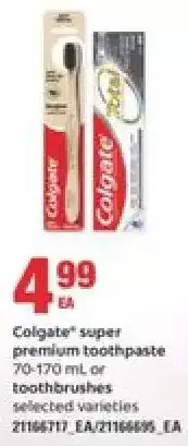 Independent Grocer Colgate Super Premium Toothpaste or Toothbrushes offer