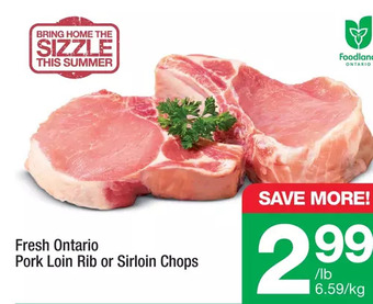 Highland Farms Fresh Ontario Pork Loin Rib or Sirloin Chops offer