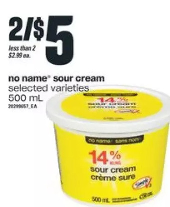 Independent Grocer No Name Sour Cream offer