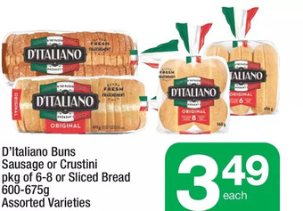 Highland Farms D'italiano Buns Sausage or Crustini or Sliced Bread offer