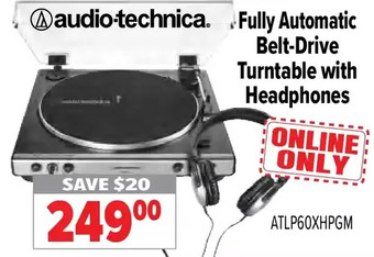 2001 Audio Video Audio-Technica Fully Automatic Belt-Drive Turntable with Headphones offer
