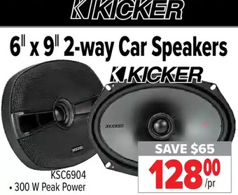 2001 Audio Video Kicker 6" X 9" 2-Way Car Speakers offer