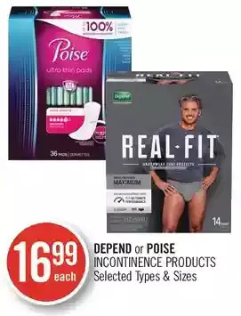 Shoppers Drug Mart Depend or Poise Incontinence Products offer