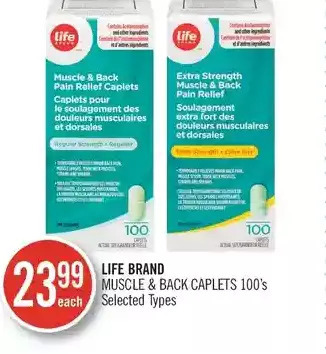 Shoppers Drug Mart Life Brand Muscle & Back Caplets offer