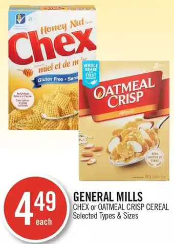 Shoppers Drug Mart General Mills Chex or Oatmeal Crisp Cereal offer