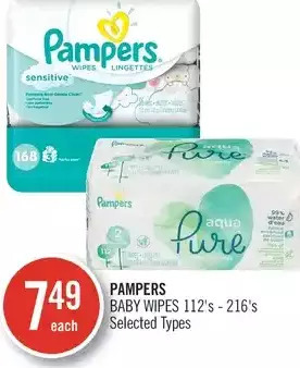 Shoppers Drug Mart Pampers Baby Wipes offer