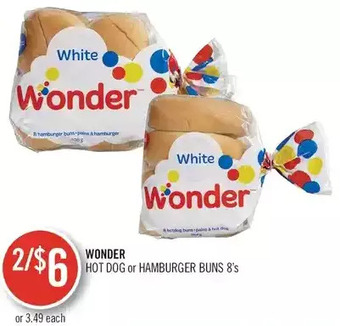 Shoppers Drug Mart Wonder Hot Dog or Hamburger Buns offer