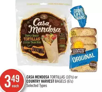 Shoppers Drug Mart Casa Mendosa Tortillas or Country Harvest Bagels offer